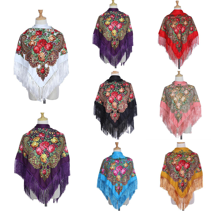 Winter Ethnic Fashion For Women - Retro impresso cachecol inverno boho xale