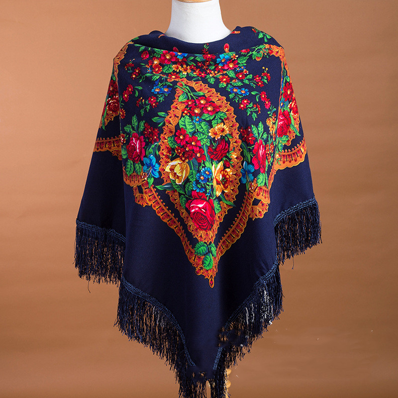 Winter Ethnic Fashion For Women - 135*135cm lenço russo estilo étnico feminino