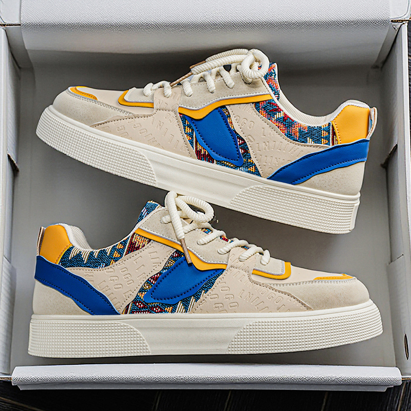 Ethnic Fashion Men - Tênis Plataforma Vintage Masculino com Patchwork