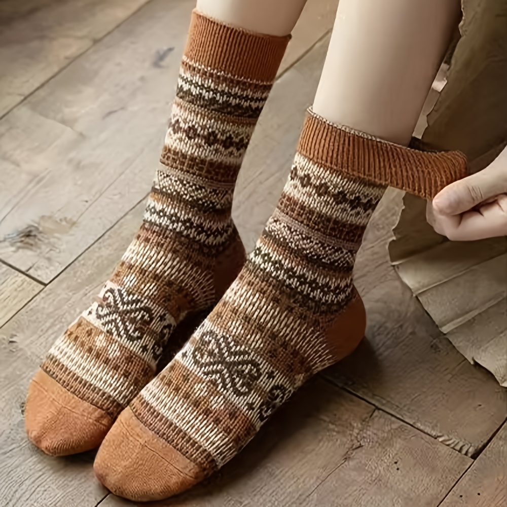 Meias retrô de meia panturrilh - Winter Ethnic Fashion For Women avaliação e preço