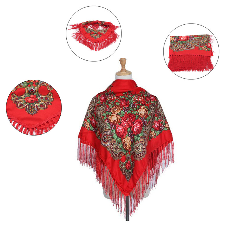Retro impresso cachecol invern - Winter Ethnic Fashion For Women avaliação e preço
