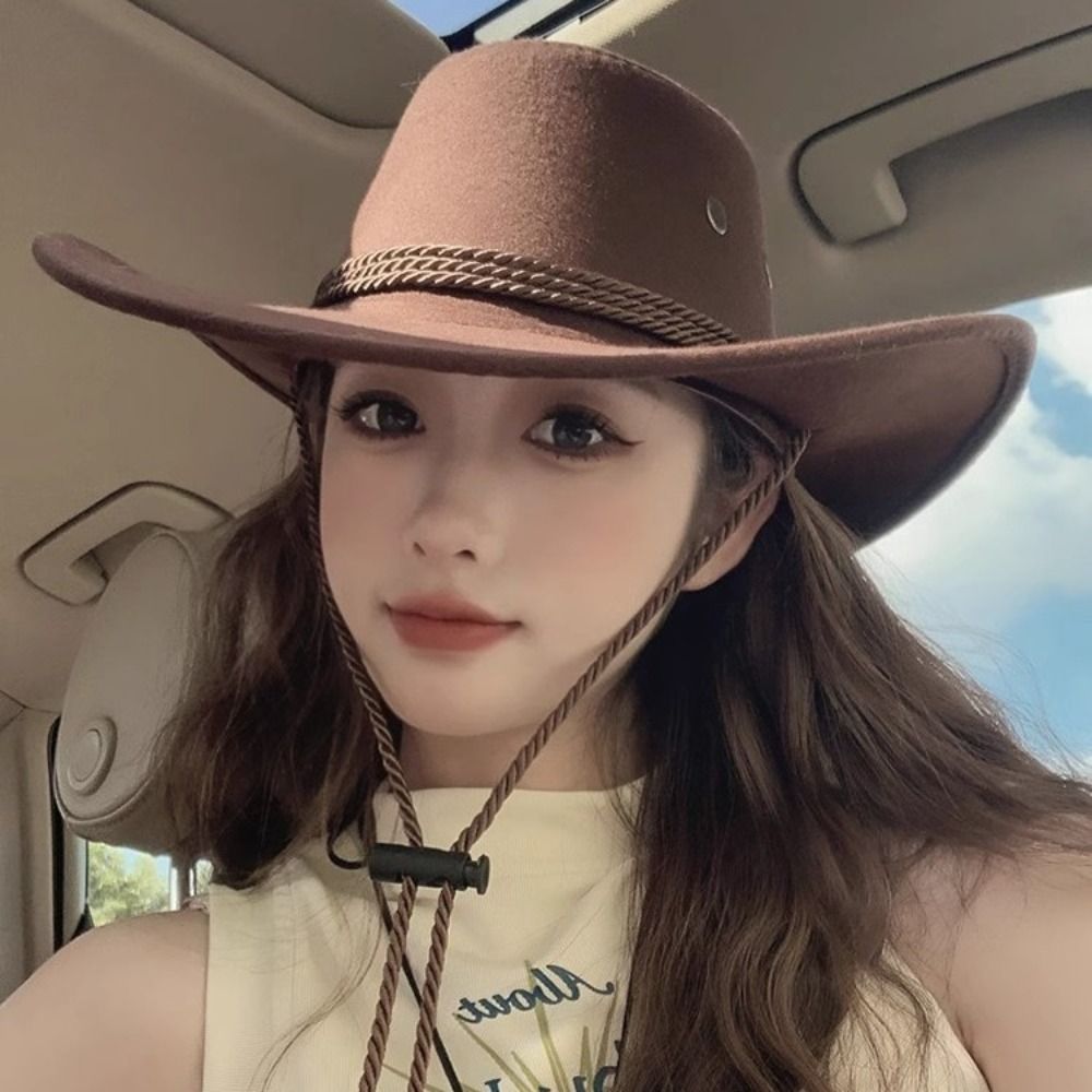 Chapéu de Cowboy Estilo Ociden - Winter Ethnic Fashion For Women avaliação e preço