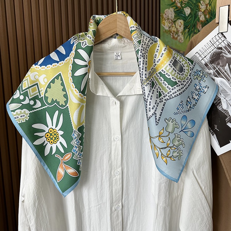 Lenço Quadrado Verde Boho com  - Ethnic Fashion Accessories avaliação e preço