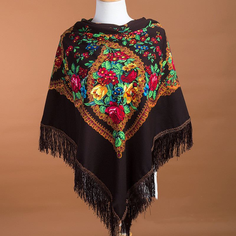 135*135cm lenço russo estilo é - Winter Ethnic Fashion For Women avaliação e preço