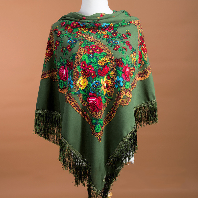 135*135cm lenço russo estilo é - Winter Ethnic Fashion For Women avaliação e preço