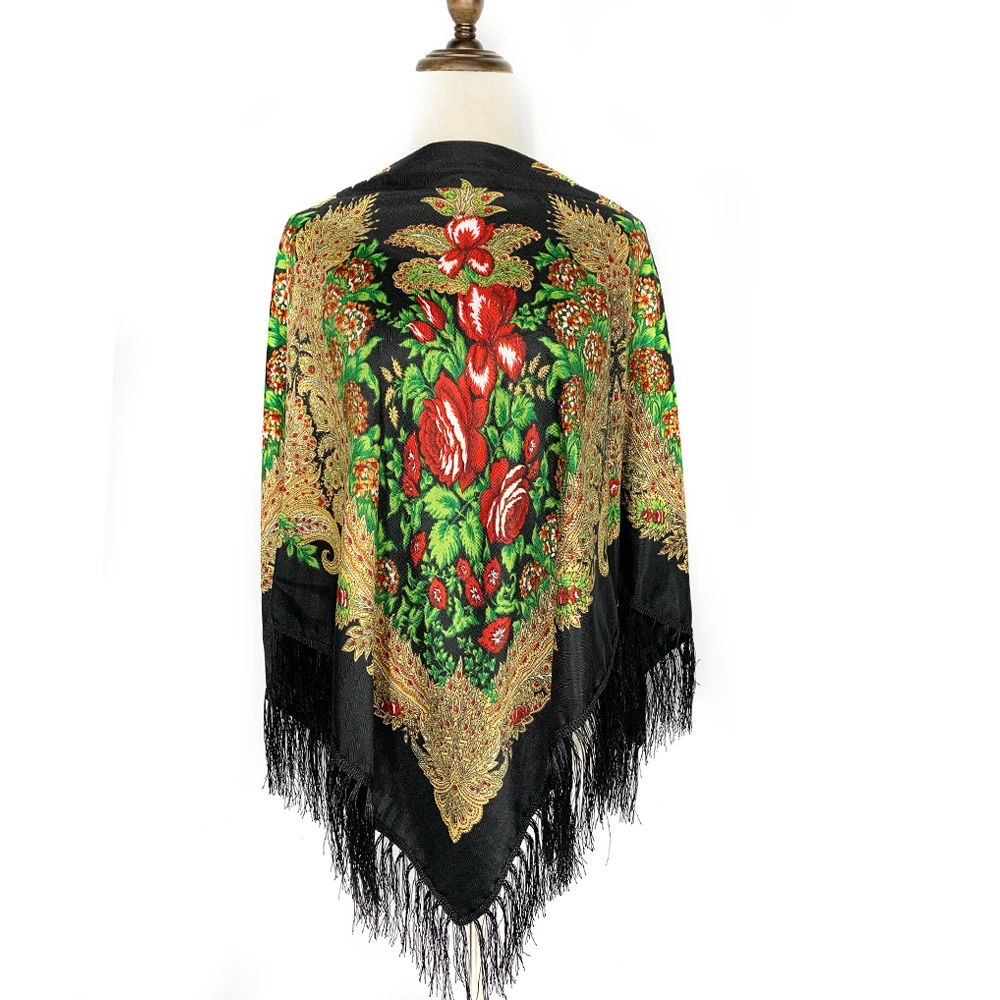 Lenço quadrado com estampa flo - Winter Ethnic Fashion For Women avaliação e preço